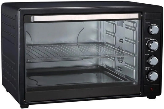 Forno elettrico, 64x47.8x42.1cm, 80 L, 2800 W, compatto, nero, 80L, 2800W, Forno Elettrico Ventilato con Griglia e Teglia - Fornetto Elettrico con